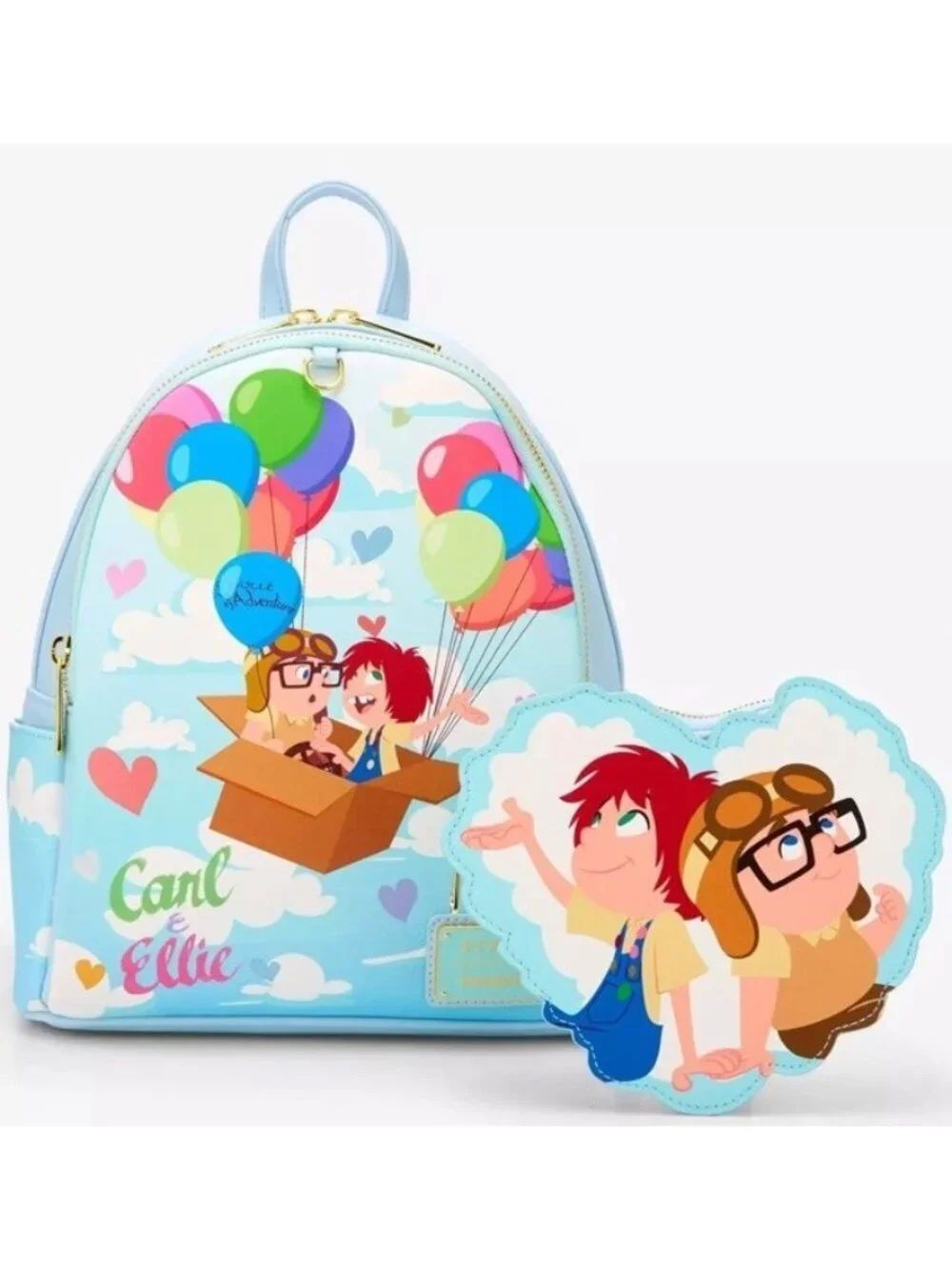 Loungefly Disney Pixar Up Carl & Ellie Balloon Mini Backpack W Coin Purse NWT